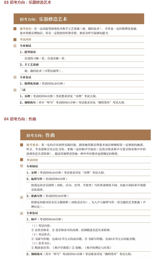 2020上海音乐学院艺术类招生专业及考试大纲 2020上海音乐学院艺术类招生专业及考试大纲