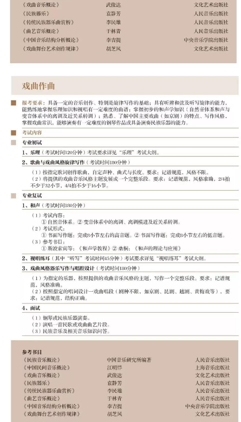 2020上海音乐学院艺术类招生专业及考试大纲 2020上海音乐学院艺术类招生专业及考试大纲