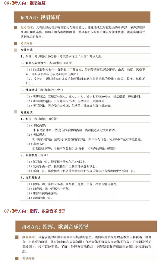 2020上海音乐学院艺术类招生专业及考试大纲 2020上海音乐学院艺术类招生专业及考试大纲