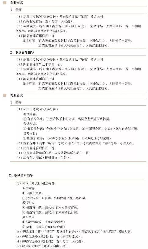 2020上海音乐学院艺术类招生专业及考试大纲 2020上海音乐学院艺术类招生专业及考试大纲