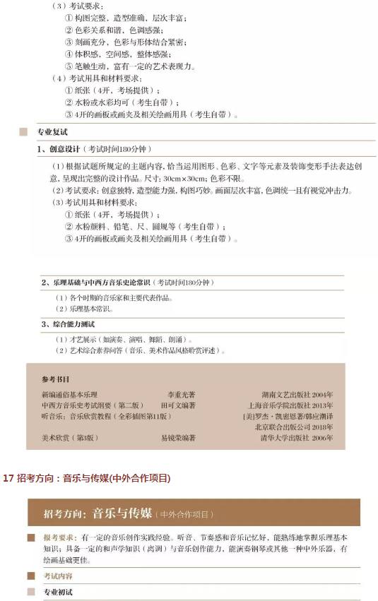 2020上海音乐学院艺术类招生专业及考试大纲 2020上海音乐学院艺术类招生专业及考试大纲