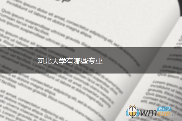 河北大学有哪些专业