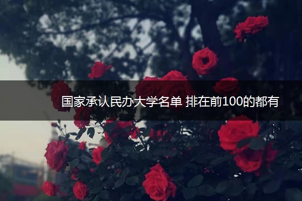 国家承认民办大学名单 排在前100的都有哪些学校