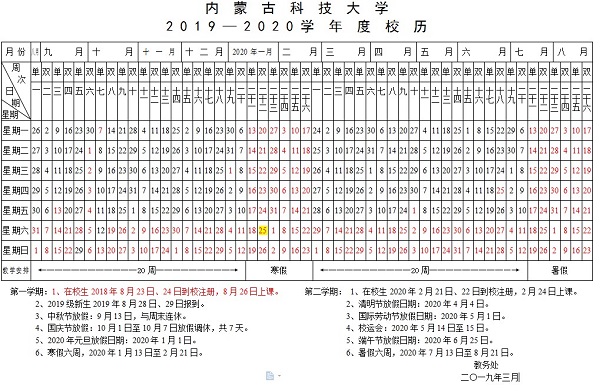 2020年内蒙古各高校寒假放假时间