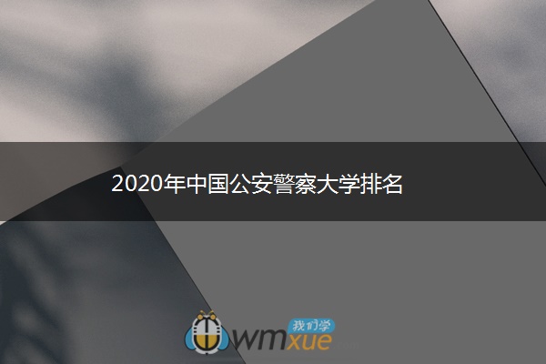 2020年中国公安警察大学排名
