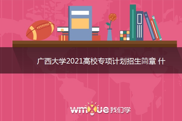 广西大学2021高校专项计划招生简章 什么时候报名